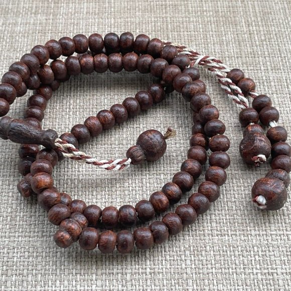 Handmade Pray Bead Dark Brown Real Wood Beads Tasbeeh Muslim Religious Beads - Picture 1 of 8